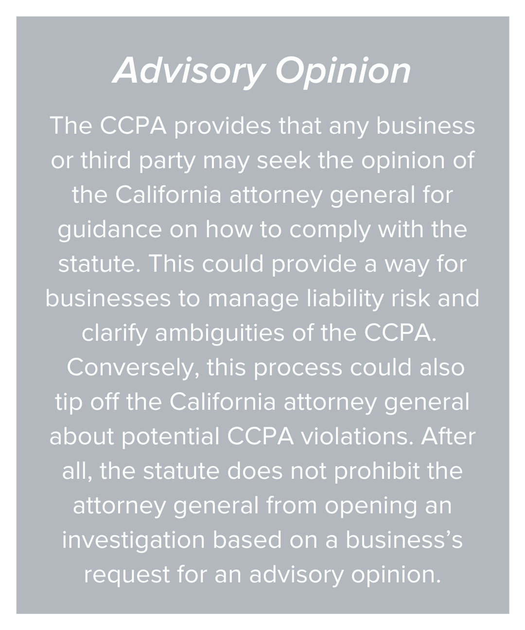 Advisory opinion