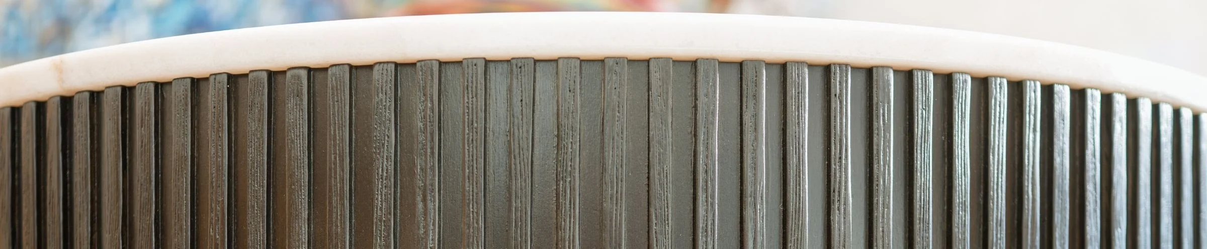 Wood drum marble top