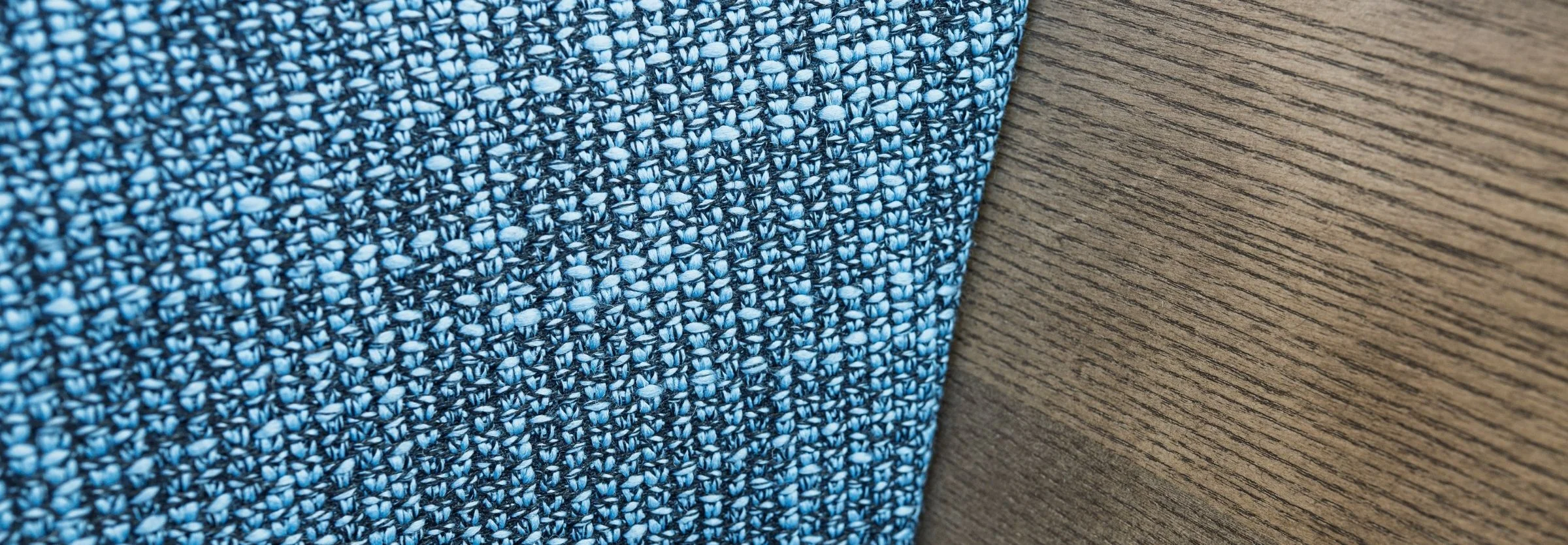 Blue fabric and wood